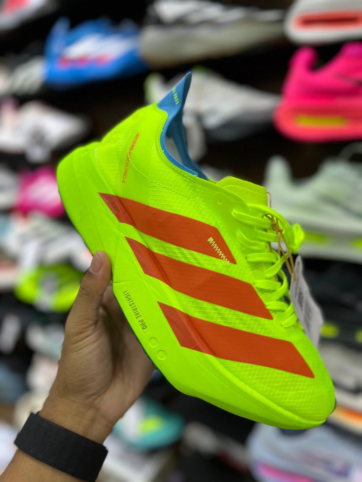 Adidas Adizero Adios Pro 4 - Verde Flúor - Rojo