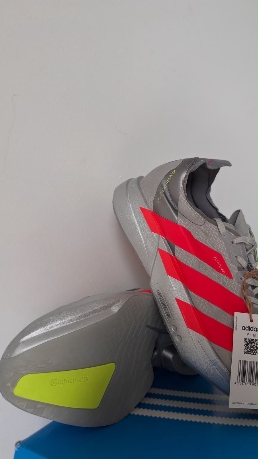 Adidas Adizero Adios Pro 4  - Gris - Rojo